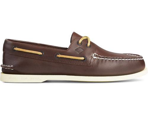 AUTHENTIC ORIGINAL BOAT SHOE | Sperry Top Sider Men's Authentic Original 2 Eye 0195115 Loafer Shoes-Classic Brown Boat Shoes-Made in USA