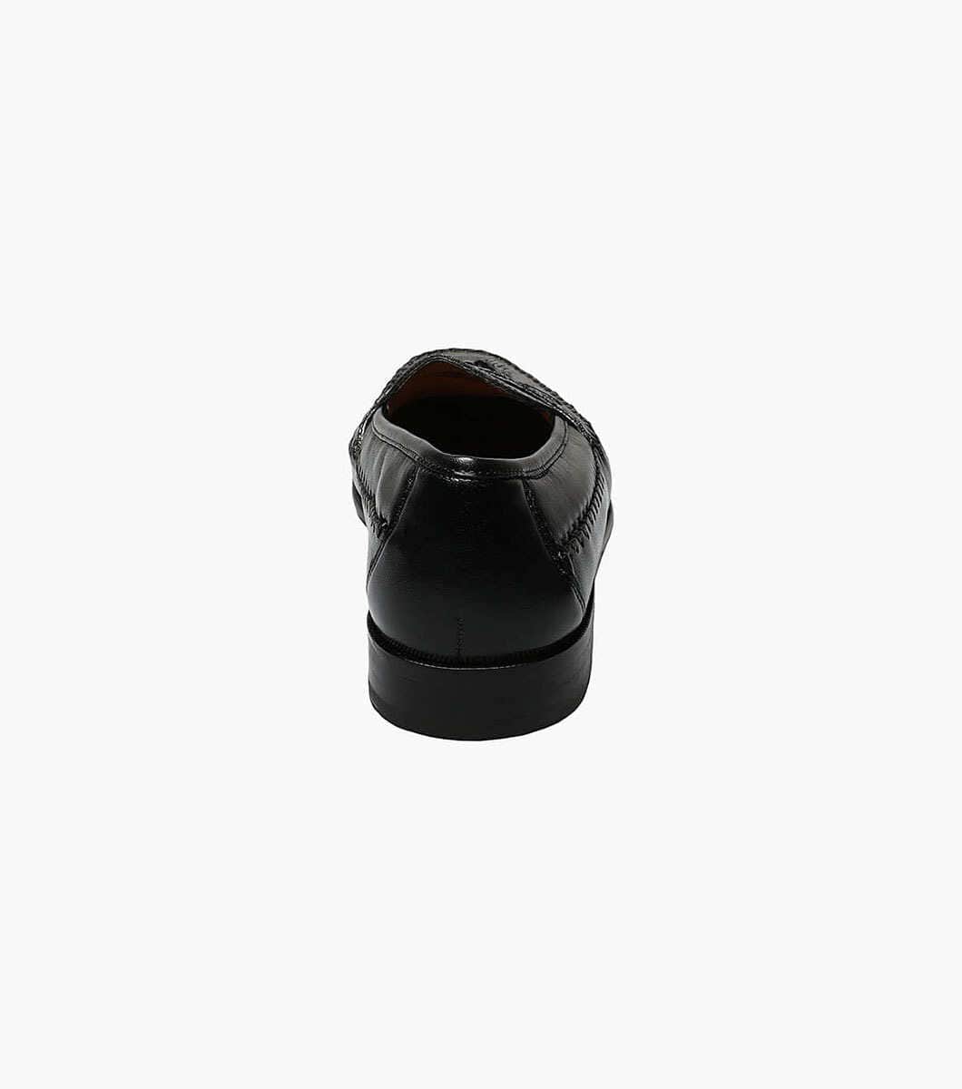 PISA BLK | Florsheim 18469-01 Pisa Moc Toe Tassel Loafer Black-Brandy