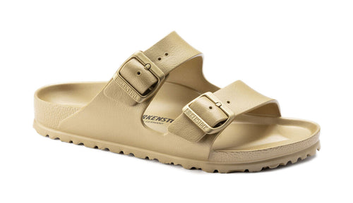 ARIZONA MET GOLD EVA | Birkenstock 1022465 UNISEX Arizona Essentials EVA Waterproof Metallic Gold Sandals-Made in Germany-Brandy's Shoes