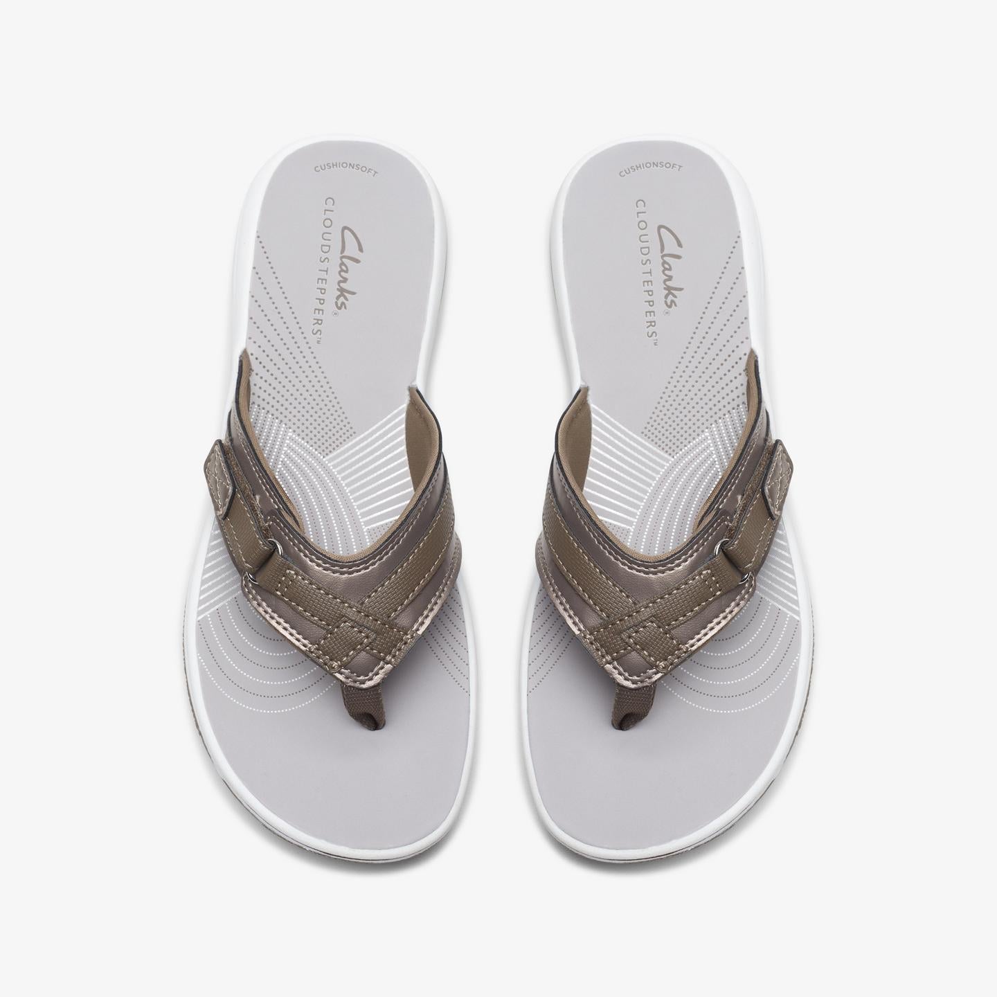 BREEZE BEA PEWTER | CLARKS WOMEN'S BREEZE SEA - PEWTER-25509-Brandy