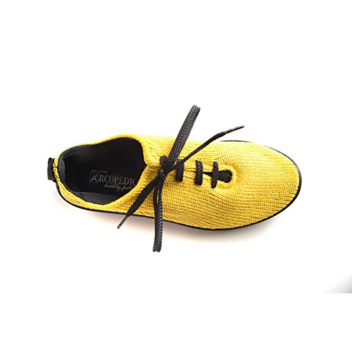 LS Yellow Vegan Knit Lace Sneakers