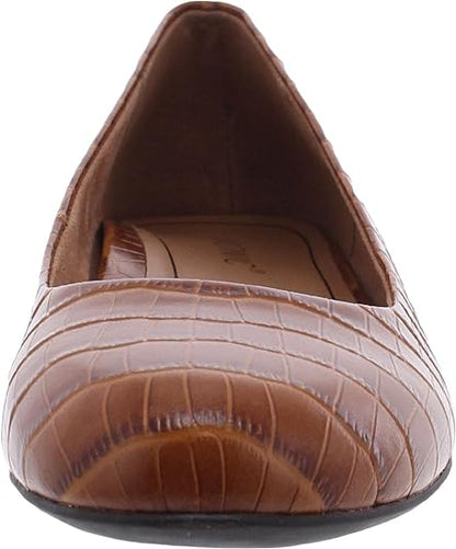 HANNAH EXPRESSO - Vionic Women's - Ladies Ballet Flats with Concealed Orthotic Arch Support-Brandy
