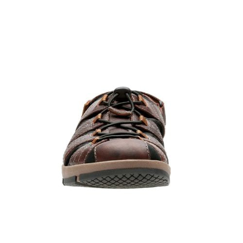 Clarks Leather Men's Brixby Cove Fisherman Dark Brown Sandal