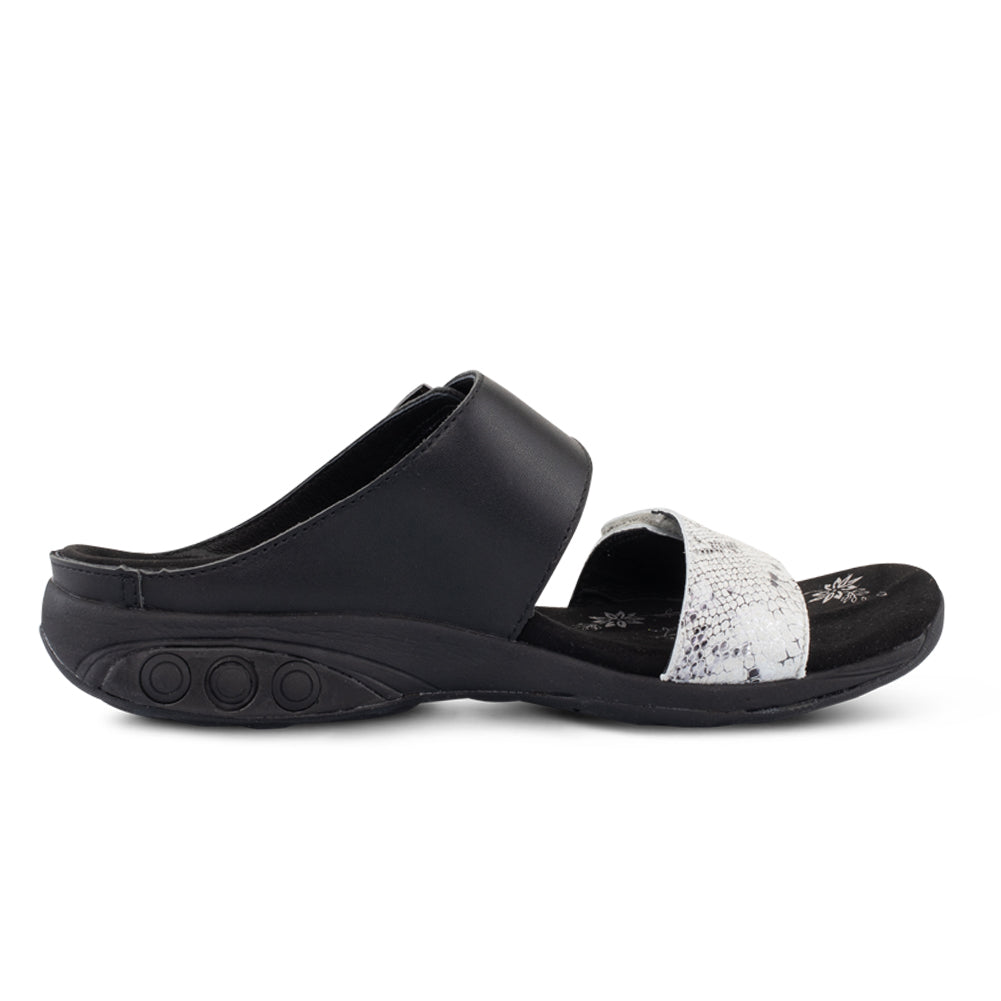 MANDY BLACK | Mandy Women’s Color Block Leather Sandal -Brandy