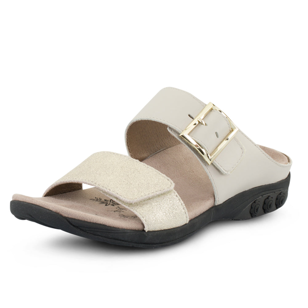 MANDY SAND | Mandy Women’s Color Block Leather Sandal -Brandy