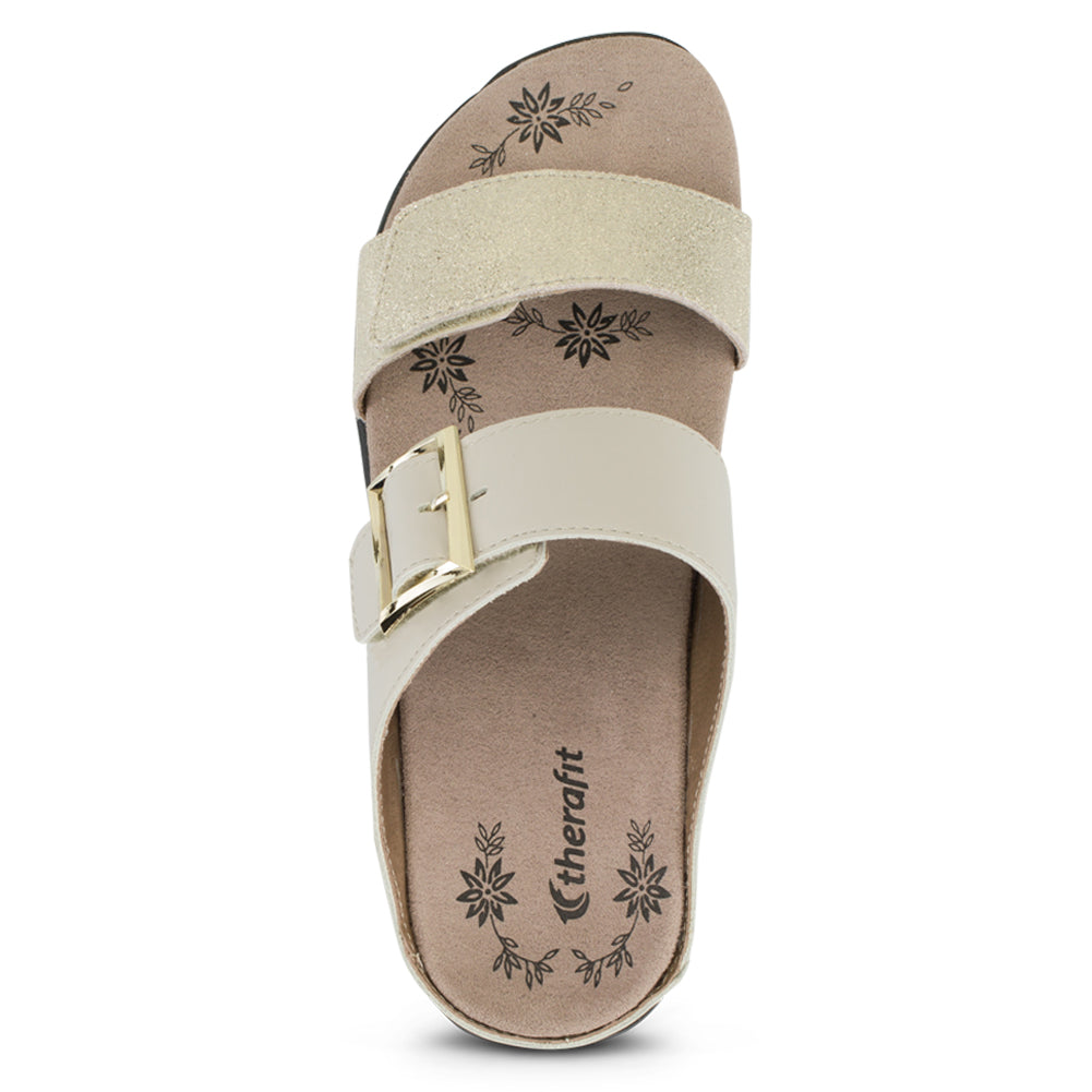 MANDY SAND | Mandy Women’s Color Block Leather Sandal -Brandy