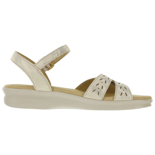 Duo Gold Linen Buckle Sandals