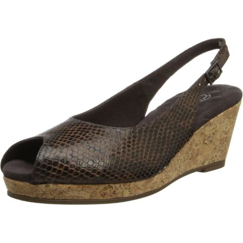 Women's Walking Cradles Amore Snake Brown Sling Sandals