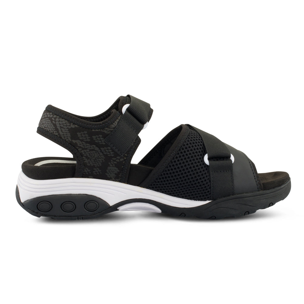 MIA BLACK | Therafit Mia Women's Water Resistant Adjustable Sport Sandal - for Plantar Fasciitis/Foot Pain-Brandy