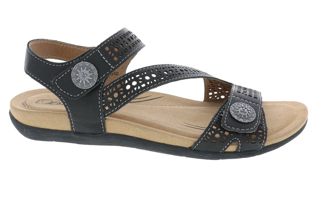 LUCY BLACK | Biza LUCY Women's Black Sandal-Made in USA-Brandy's Shoes