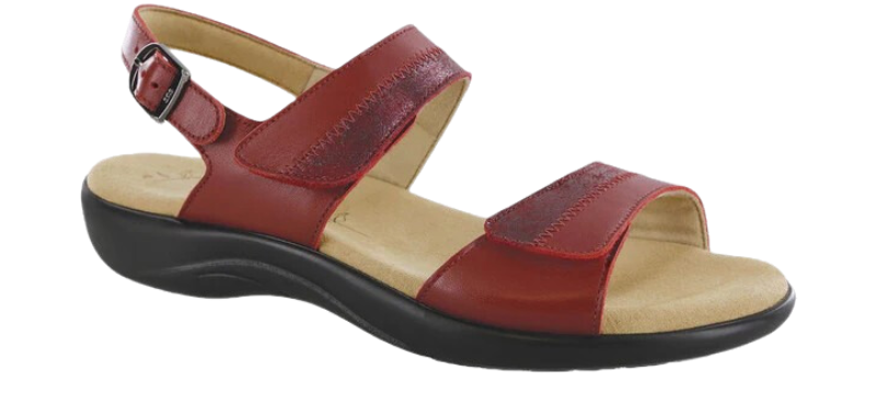 NUDU RUBYCABERNET SAS Women's NUDU762 Nudu Heel Strap RubyCarbenet Sandal-Made in USA-Brandy's Shoes