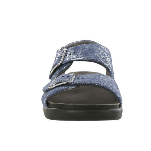 Relaxed Heel Strap Silver Blue Sandal
