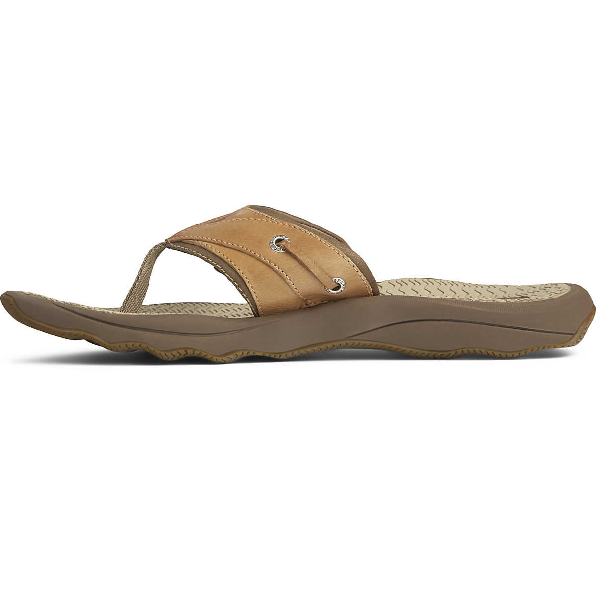 OUTER BANKS TAN | Sperry Men's Tan Outer Banks Flip Flop-STS17567-Made in USA-Brandy's Shoes