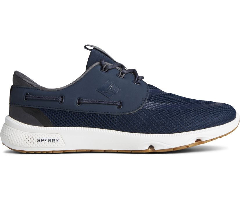 7 SEAS 3EYE NAVY | Sperry Men's Navy 7 SEAS 3-EYE Shoes-STS24363-Made in USA-Brandy's Shoes
