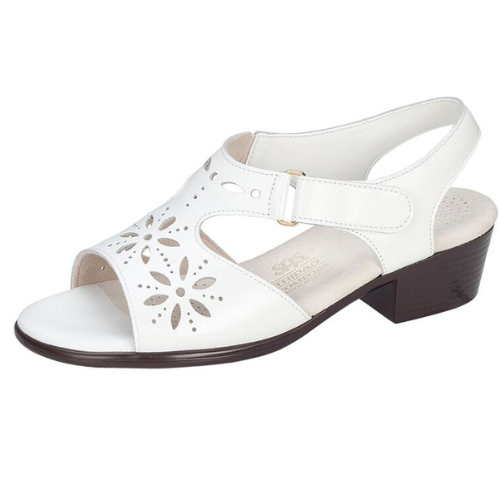 Sunburst Heel Strap White Sandal