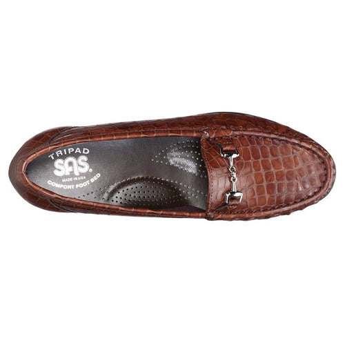 Metro Cognac Croc Slip-On Loafers
