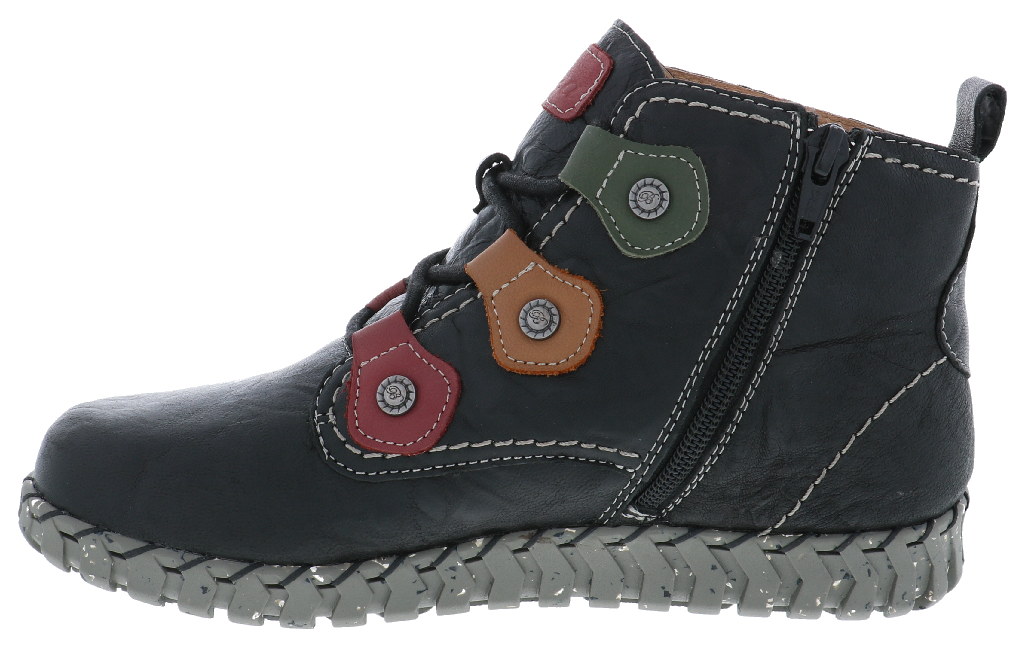 WYNTER BLK/MULTI | Biza WYNTER Women's Black Multi Boots-Made in USA-Brandy's Shoes