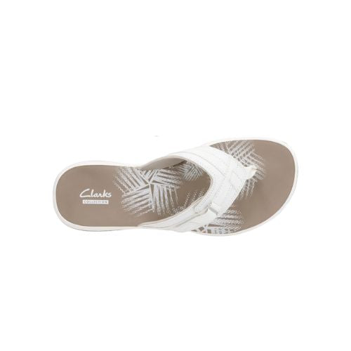 CLARKS WOMEN BREEZE SEA WHITE SLIPPERS