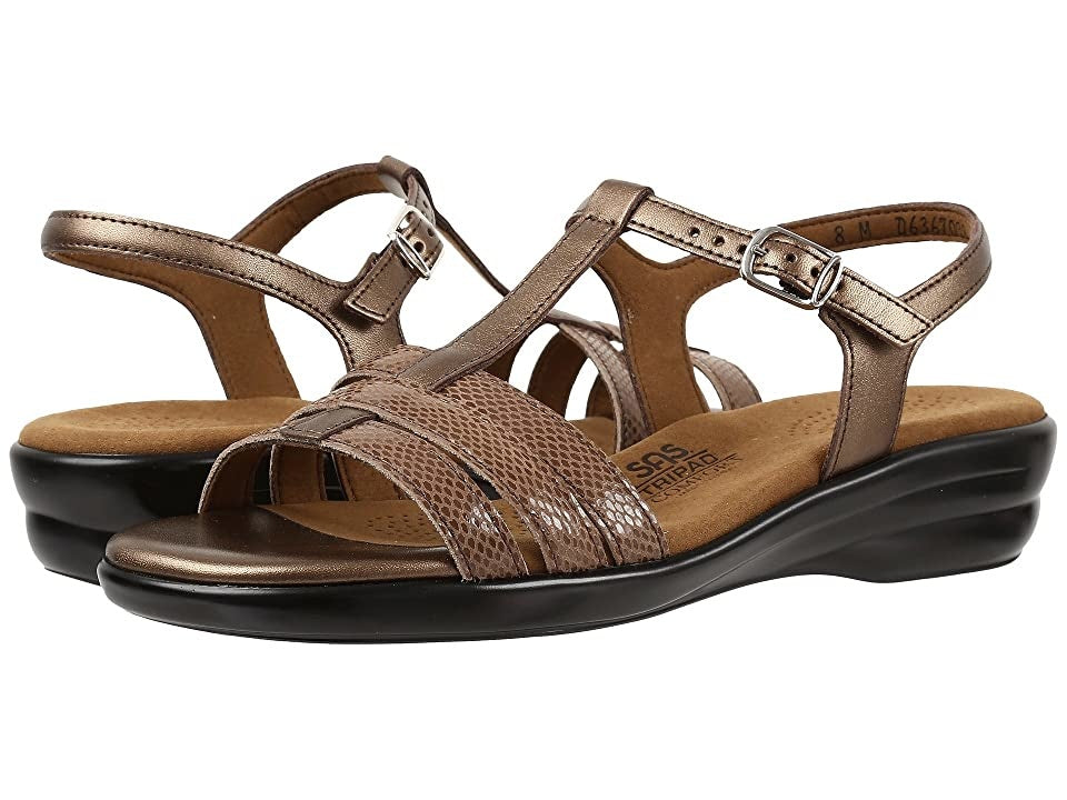 CAPRI BRONZE SNAKE | SAS Women's Capri Bronze Snake T-Strap Sandal-CAPRI232-Made in USA-Brandy's Shoes