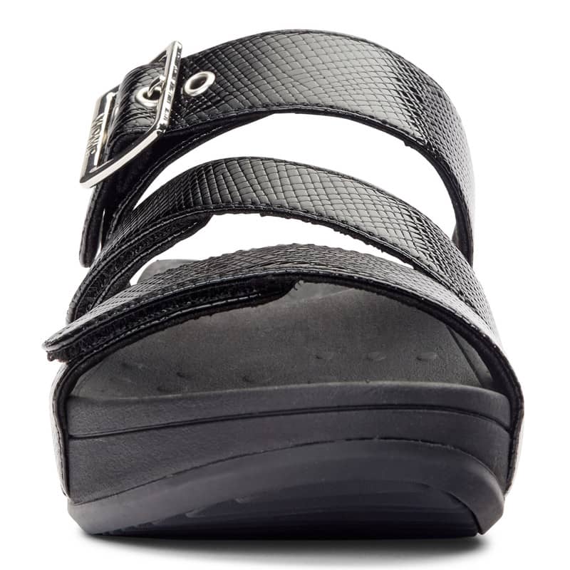 RIO BLACK LIZARD | Vionic Womens Pacific Rio Platform Sandal - Ladies Adjustable Slide Sandal with Concealed Orthotic Arch Support-Brandy