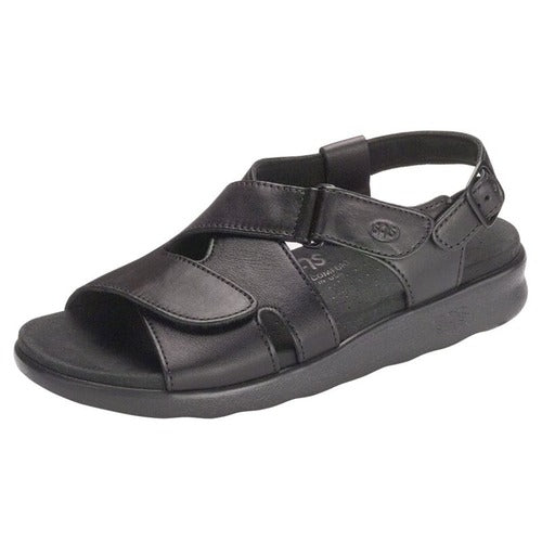 Black Huggy Cross Strap Sandal Sas