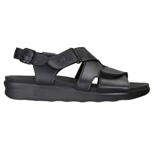 Black Huggy Cross Strap Sandal Sas