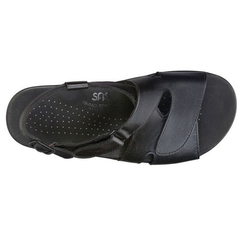 Black Huggy Cross Strap Sandal Sas