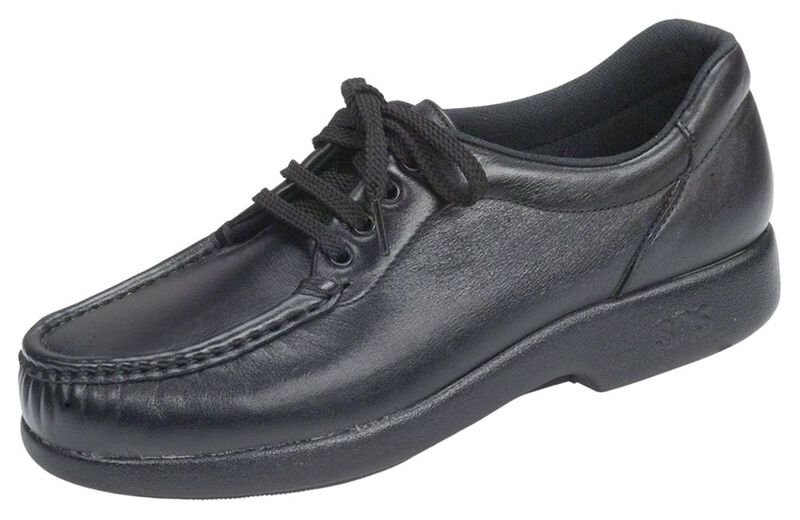 BLACK | SAS Women's Black Take Time Lace Up Loafer-TAKE TIME013-Made in USA-Brandy's Shoes