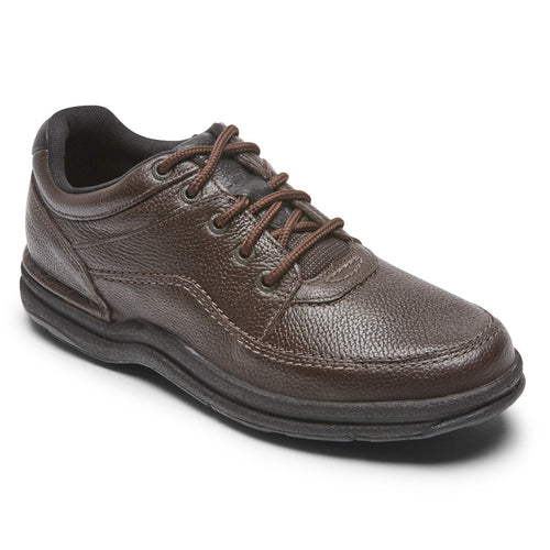WORLD TOUR MEN'S CLASSIC SHOE | ROCKPORT WORLD TOUR K70884 MEN'S BROWN TUMBLED - CLASSIC CASUAL SHOE-Brandy