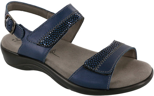NUDU011 Heel Strap Navy Sandal-Made in USA