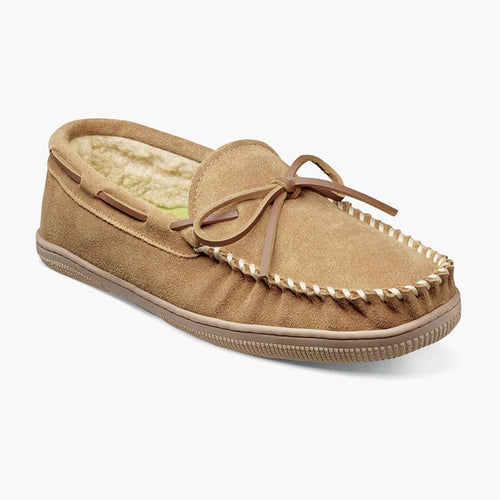 Men's Florsheim Cozzy Sand Moc Toe Tie Slipper | Men's Florsheim, Cozzy Moc Toe Slipper-Brandy