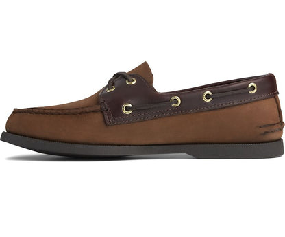 AUTHENTIC ORIGINAL BOAT SHOE | Sperry Top Sider Men's Authentic Original 2 Eye 0195412 Loafer Shoes- TAN/Brown Buck Boat Shoes-Made in USA