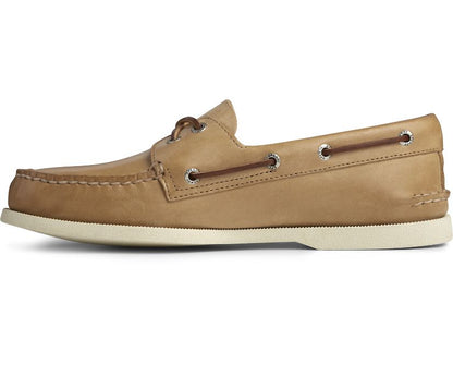 AUTHENTIC ORIGINAL BOAT SHOE | Sperry Top Sider Men's Authentic Original 2 Eye 0197632 Loafer Shoes-STONE/Oatmeal Boat Shoes-Made in USA