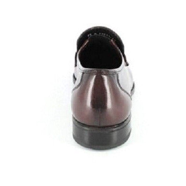 COMO BURG | Mens Florsheim Shoes Como Black Cherry Leather Dressy Slip On 17089-18-Brandy
