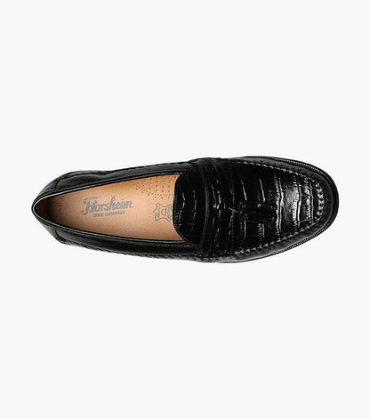 PISA BLK | Florsheim 18469-01 Pisa Moc Toe Tassel Loafer Black-Brandy