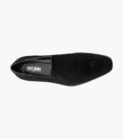 stacy adam men's suave rhinestone lo black
