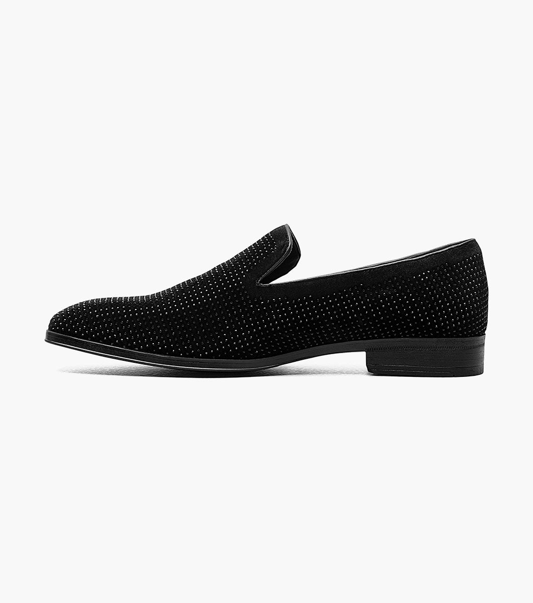 stacy adam men's suave rhinestone lo black