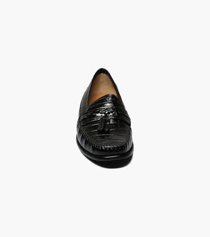 PISA BLK | Florsheim 18469-01 Pisa Moc Toe Tassel Loafer Black-Brandy