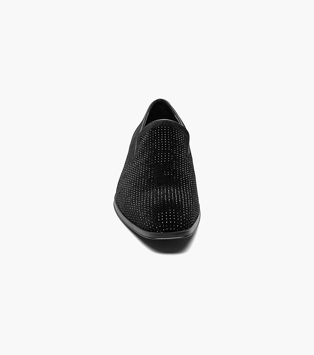 stacy adam men's suave rhinestone lo black
