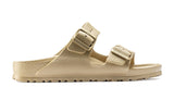ARIZONA MET GOLD EVA | Birkenstock 1022465 UNISEX Arizona Essentials EVA Waterproof Metallic Gold Sandals-Made in Germany-Brandy's Shoes