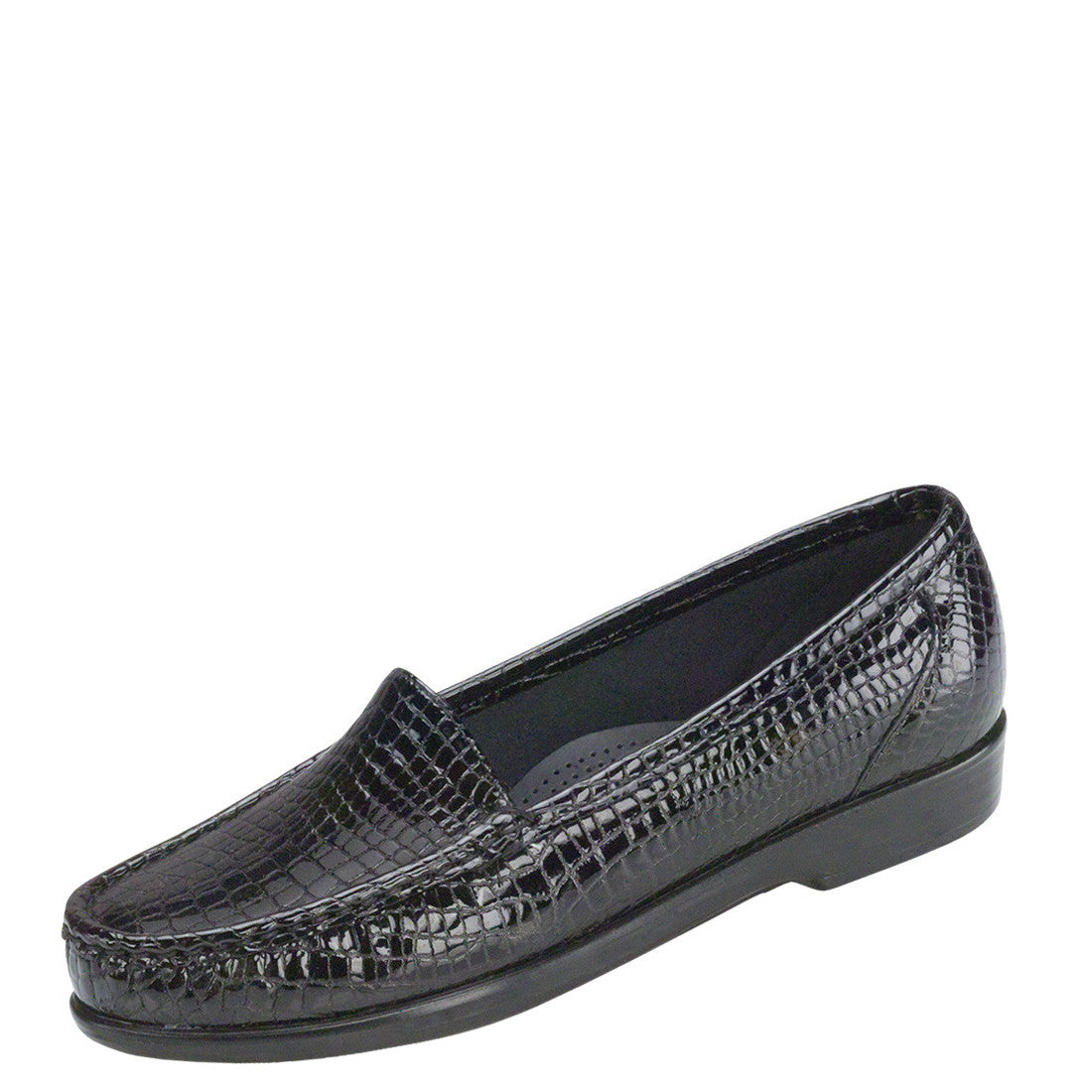 BLK CROC | SAS Women's Simplify Slip on Shoe - Black Croc at Brandy's Shoes Made in USA