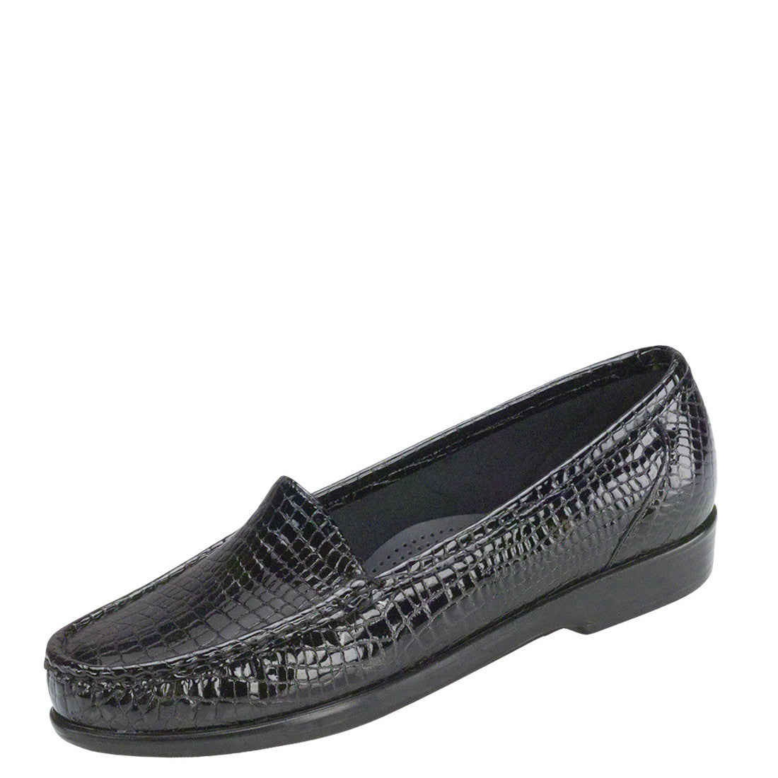 Women's Simplify Slip on Shoe SAS- Black Croc at Brandy's Shoes Made in USA