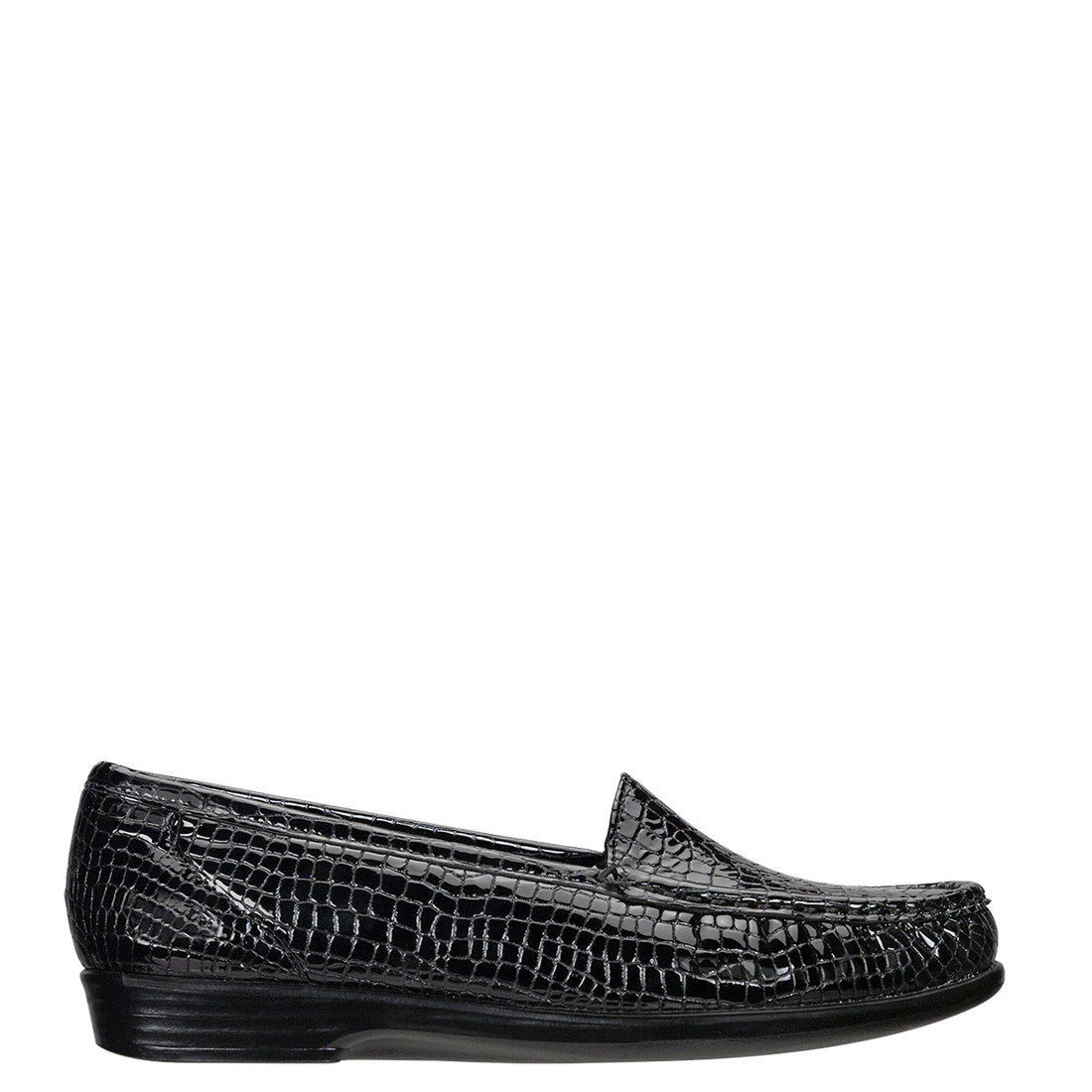 Women's Simplify Slip on Shoe SAS- Black Croc at Brandy's Shoes Made in USA