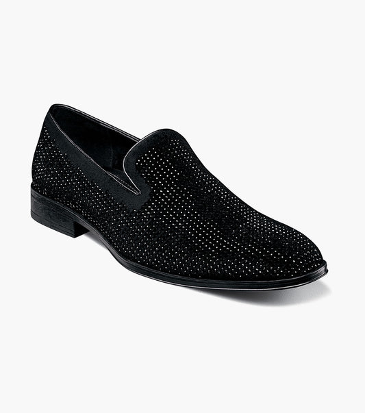 stacy adam men's suave rhinestone lo black