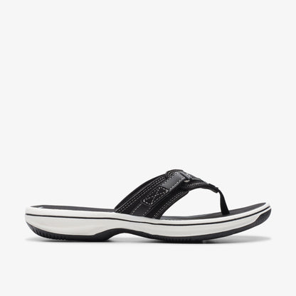 BREEZE BEA BLACK SNT | Women's | Clarks | 25505 | Breeze Sea Sandal | Black Synthetic-Brandy