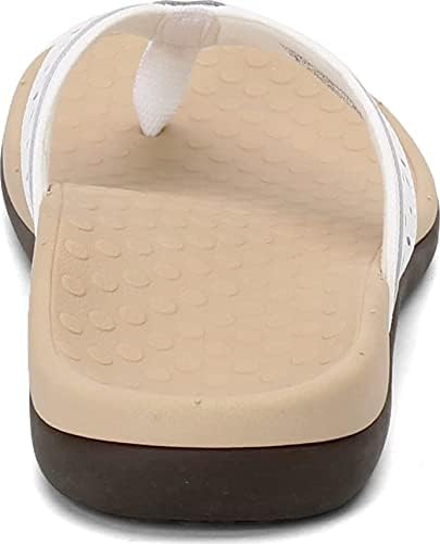 Women's Vionic Casandra White Sandal | Vionic Women's Casandra Toe-Post Sandal - Ladies Everyday Sandals with Concealed Orthotic Arch Support-Brandy