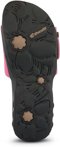 MILA PINK | Mila Women’s Suede Adjustable Buckle Slide Sandal -Brandy