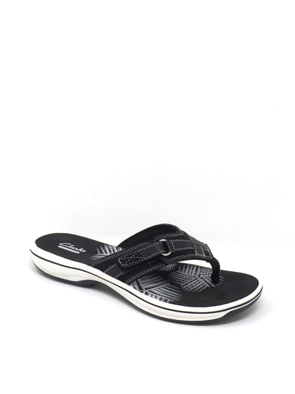 BREEZE BEA BLACK SNT | Women's | Clarks | 25505 | Breeze Sea Sandal | Black Synthetic-Brandy