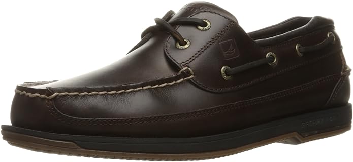 CHARTER AMARETTO | Sperry Men's Amaretto Brown Charter 2-Eye Boat Shoe-STS10751-Made in USA-Brandy's Shoes