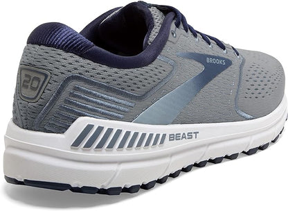 Brooks Beast 20 Men's Grey/Blue/Poseidon Athletic Shoe | Brooks Men's Beast '20 Running Shoe-110327-491-Brandy